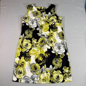 Connected Woman Floral Rose Print Sleeveless Shift Dress 20W Art Wedding Guest